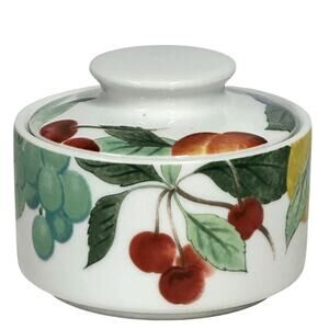 Studio Nova 1999-2004 'Orchard Jewels' Large Round 9" Serving Bowl & Sugar Bowl